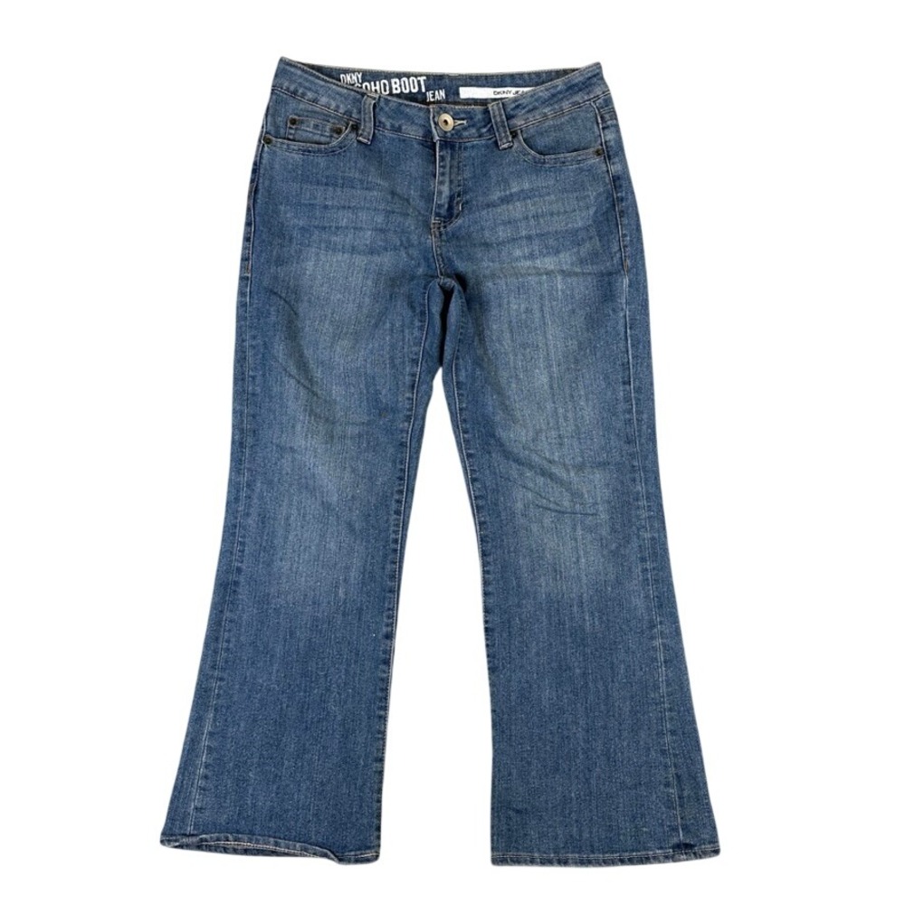 DKNY Jeans Soho Boot Medium Wash Blue Denim Petite Size 10PR Bootcut